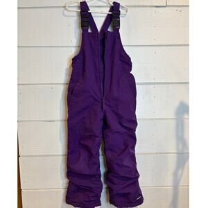 Lands' End Winter Bib Overalls Snow Ski Pants Purple Grow-a-Longs Unisex Size 5